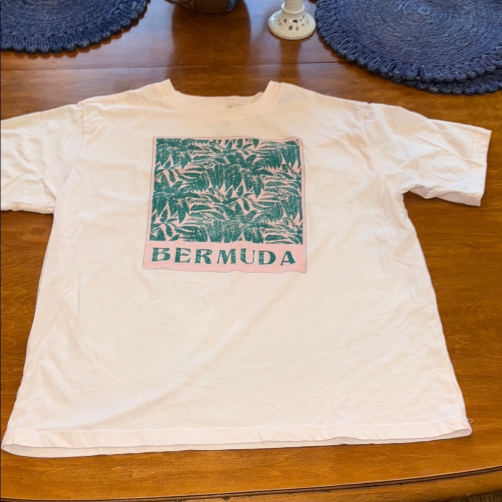 Summer Sale: Modern Lux White Tee with Green and Pink Bermuda Design